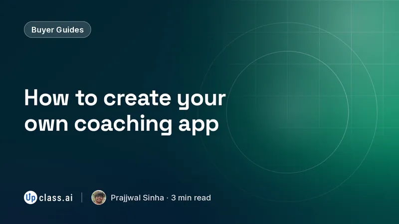 How to create your own coaching app