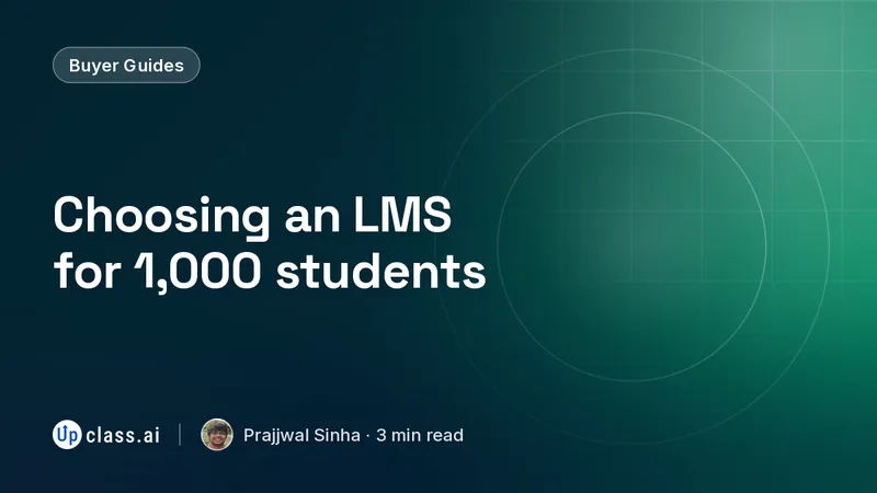 Choosing an LMS for 1,000 students