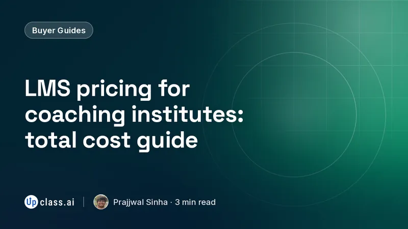 LMS pricing for coaching institutes: total cost guide