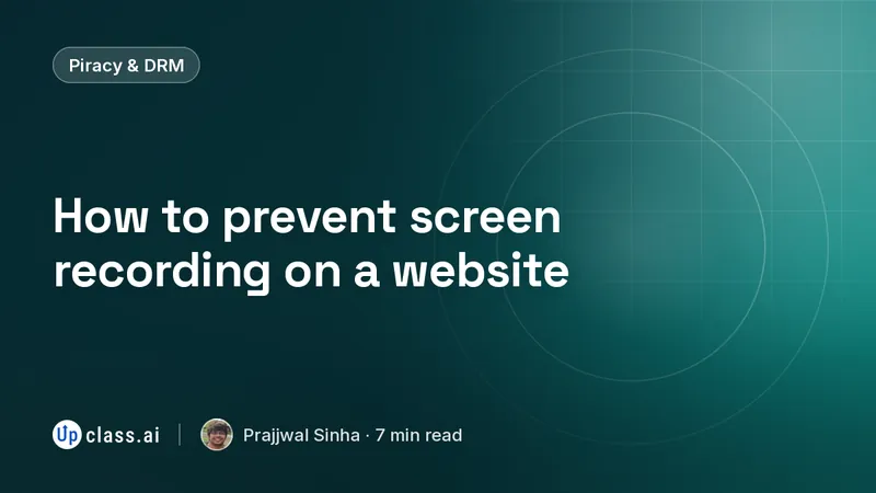 How to prevent screen recording on a website