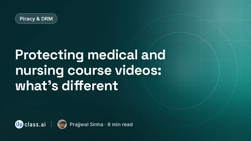 Protecting medical and nursing course videos: what's different