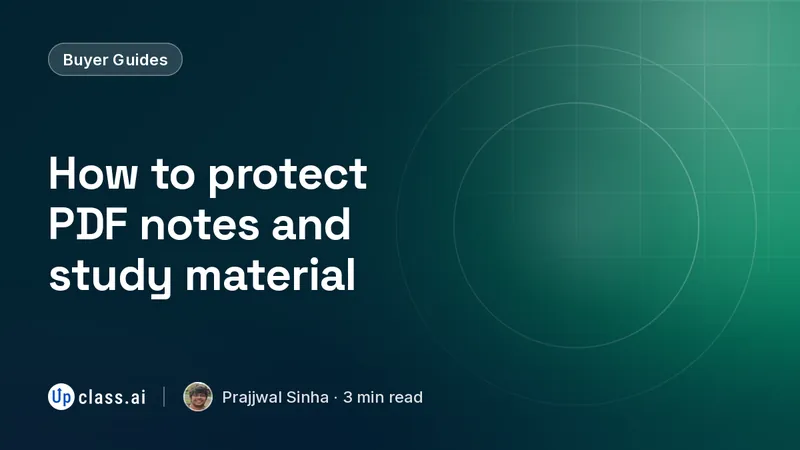 How to protect PDF notes and study material